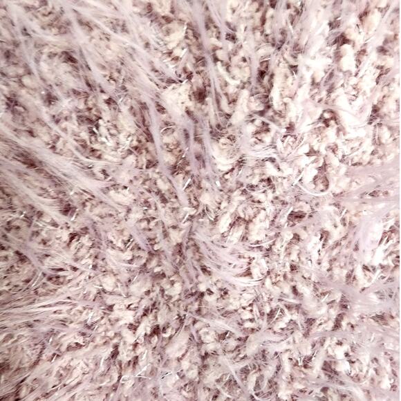 World Market Soft Cozy Eyelash Pink Silver Metallic Threads Sweater One Size - Picture 6 of 6